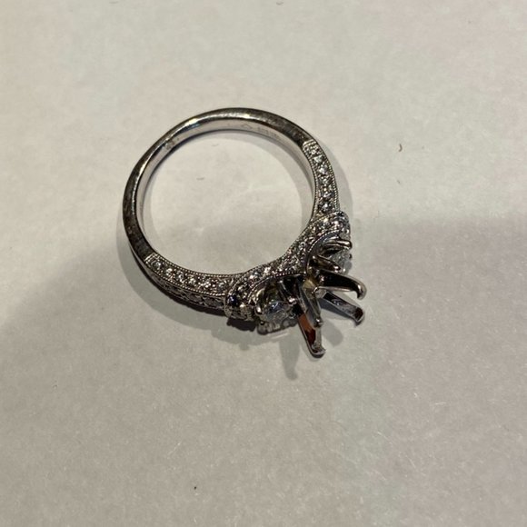 Scott Kay M1639 R310 Engagement Ring Setting 19K White Gold 0.82 Carat - Picture 1 of 12